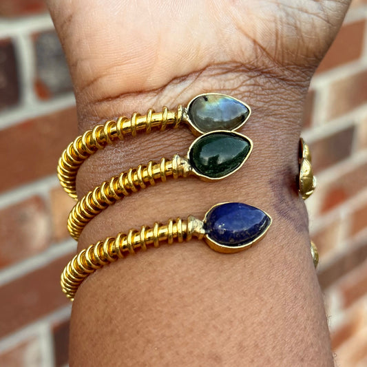 Stone & Brass Cuffs